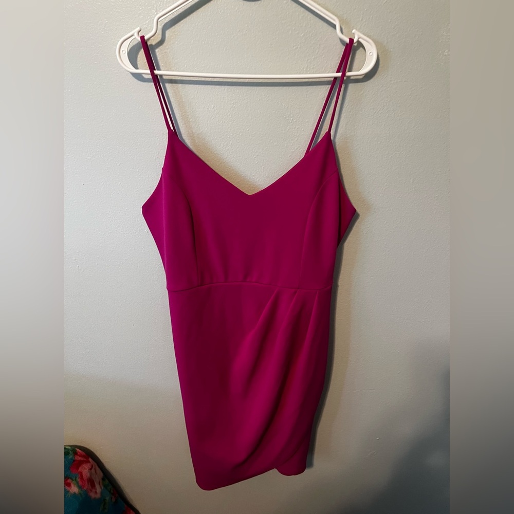 Lulu's Magenta Forever your Girl Bodycon Mini Dress Size XL, Very Good Condition